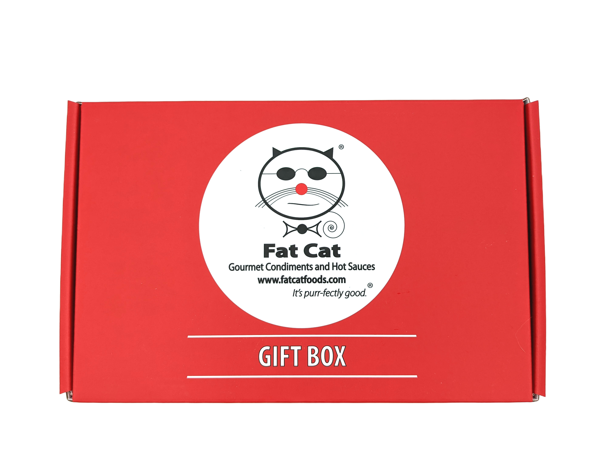 Funny Cat Name 4 Bottle Hot Sauce Gift Box - Fat Cat Gourmet Hot Sauce & Specialty Condiments